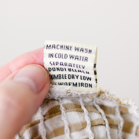 Gingham Smocked Puff Sleeve Wrap Crop Top‎ Medium Cottagecore Milkmaid Boho - Picture 8 of 8